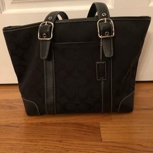 EUC Authentic Coach Tote Signature Black Fabric